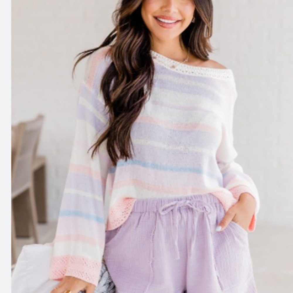 Summer Sweater with Crochet Details